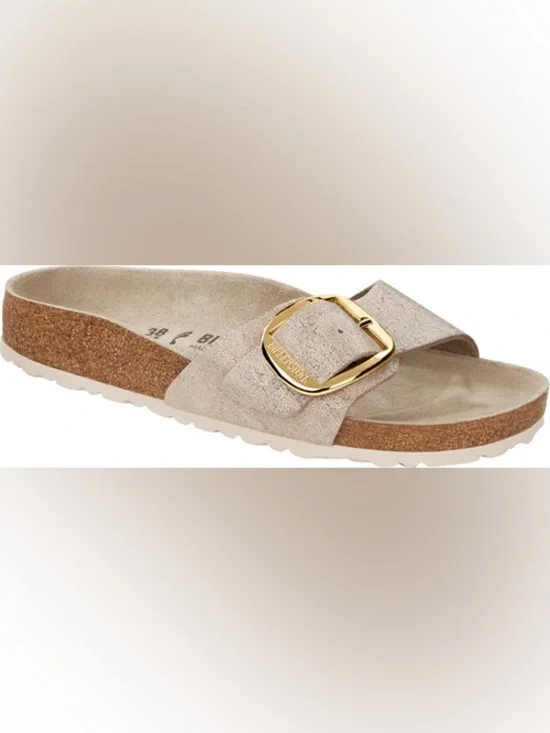 [Birkenstock] Madrid Big Buckle Washed Metallic Rose Gold sandal 39 - Picture 3 of 12